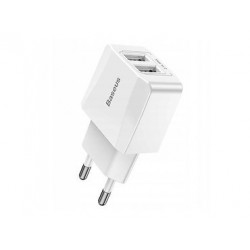 2Mini ładowarka sieciowa Baseus 2x USB Biała KAS-006