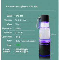 2Butelka wody wodorowej KAS 304 o wysokim nasyceniu H2